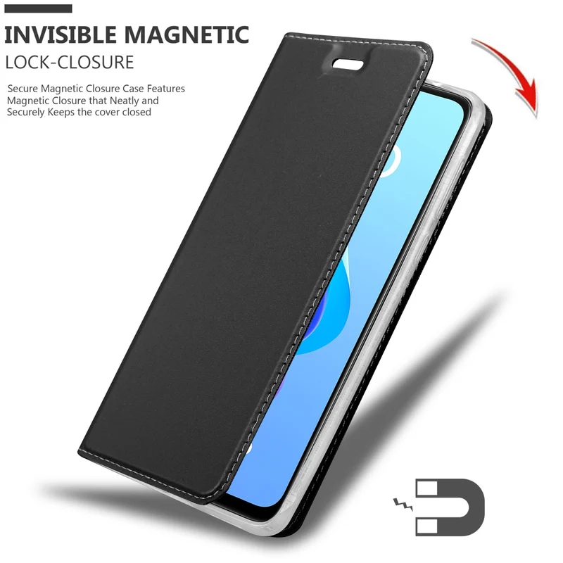Cadorabo Hülle kompatibel mit Oppo A36 / A76 / A96 4G / K10 4G / Realme 9i Schutzhülle mit Magnetverschluss, Standfunktion und Kartenfach