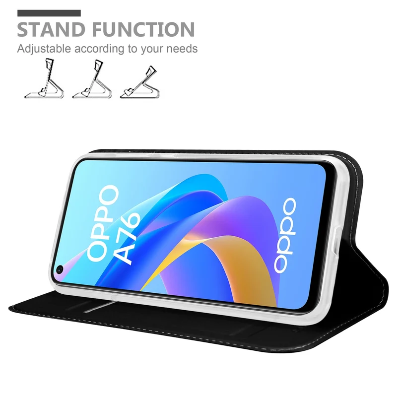 Cadorabo Hülle kompatibel mit Oppo A36 / A76 / A96 4G / K10 4G / Realme 9i Schutzhülle mit Magnetverschluss, Standfunktion und Kartenfach