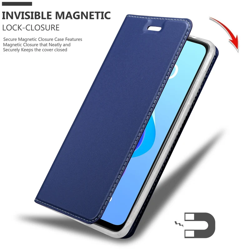 Cadorabo Hülle kompatibel mit Oppo A36 / A76 / A96 4G / K10 4G / Realme 9i Schutzhülle mit Magnetverschluss, Standfunktion und Kartenfach