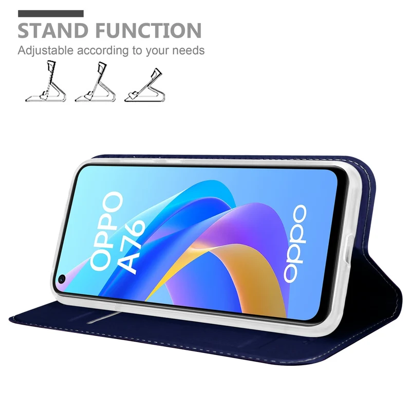 Cadorabo Hülle kompatibel mit Oppo A36 / A76 / A96 4G / K10 4G / Realme 9i Schutzhülle mit Magnetverschluss, Standfunktion und Kartenfach