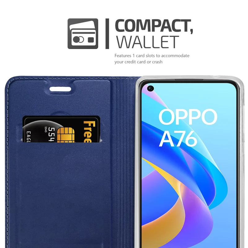 Cadorabo Hülle kompatibel mit Oppo A36 / A76 / A96 4G / K10 4G / Realme 9i Schutzhülle mit Magnetverschluss, Standfunktion und Kartenfach