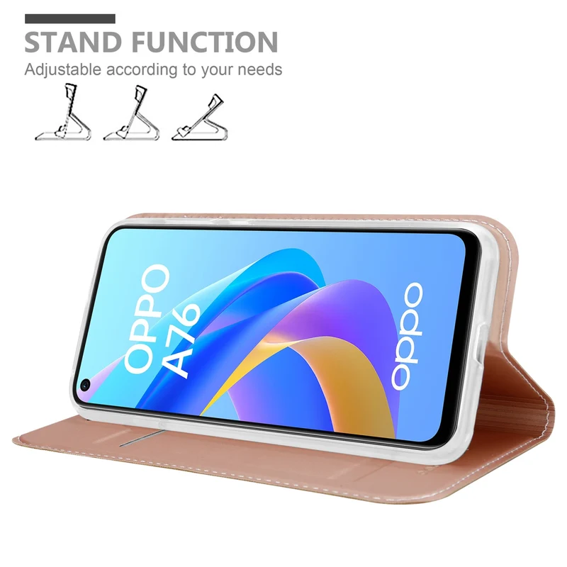Cadorabo Hülle kompatibel mit Oppo A36 / A76 / A96 4G / K10 4G / Realme 9i Schutzhülle mit Magnetverschluss, Standfunktion und Kartenfach