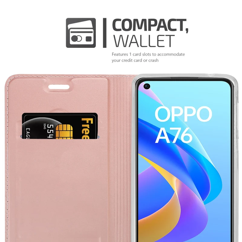 Cadorabo Hülle kompatibel mit Oppo A36 / A76 / A96 4G / K10 4G / Realme 9i Schutzhülle mit Magnetverschluss, Standfunktion und Kartenfach