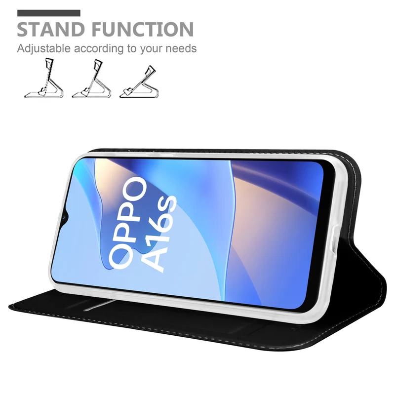 Cadorabo Hülle kompatibel mit Oppo A16s / A54s Schutzhülle mit Magnetverschluss, Standfunktion und Kartenfach
