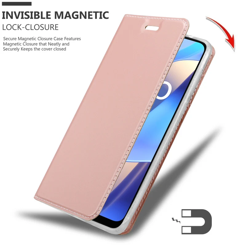 Cadorabo Hülle kompatibel mit Oppo A16s / A54s Schutzhülle mit Magnetverschluss, Standfunktion und Kartenfach