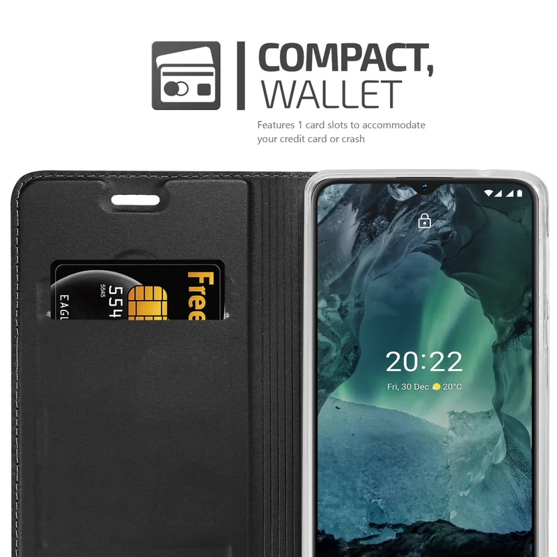 Cadorabo Hülle kompatibel mit Nokia G11 / G21 Schutzhülle mit Magnetverschluss, Standfunktion und Kartenfach