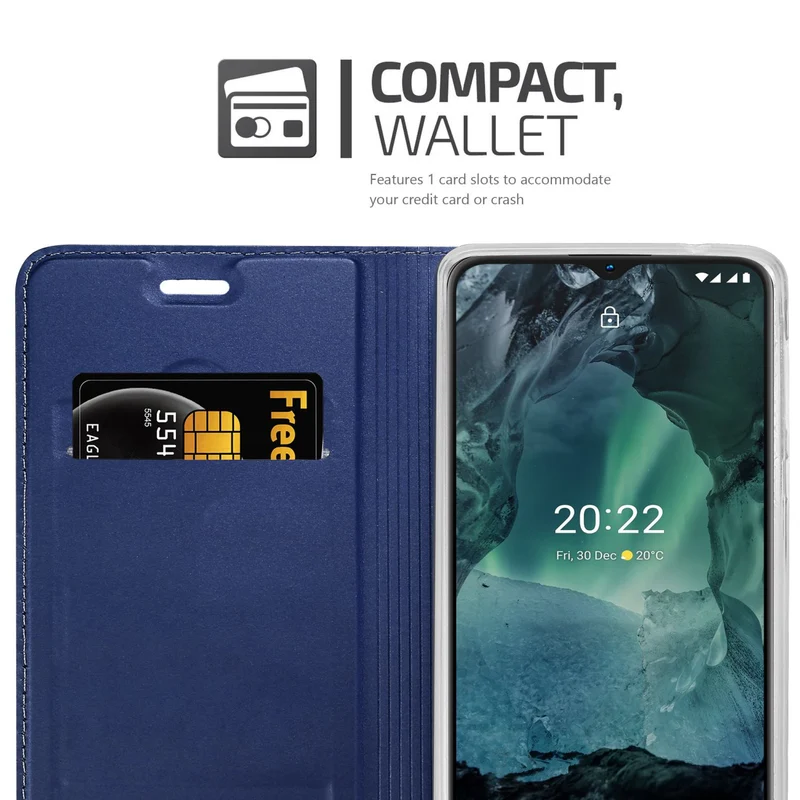 Cadorabo Hülle kompatibel mit Nokia G11 / G21 Schutzhülle mit Magnetverschluss, Standfunktion und Kartenfach