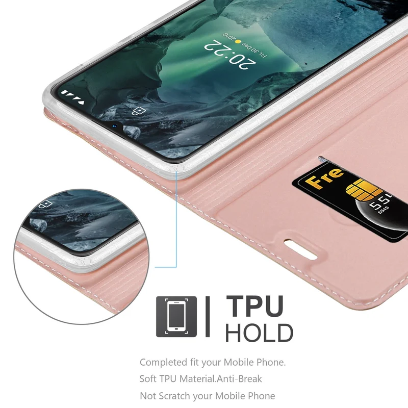 Cadorabo Hülle kompatibel mit Nokia G11 / G21 Schutzhülle mit Magnetverschluss, Standfunktion und Kartenfach