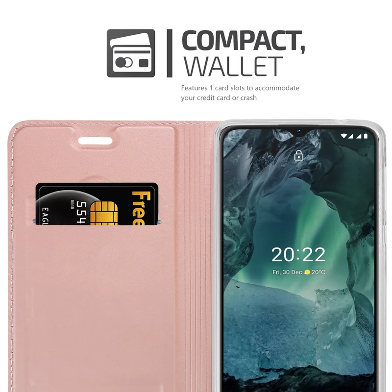 Cadorabo Hülle kompatibel mit Nokia G11 / G21 Schutzhülle mit Magnetverschluss, Standfunktion und Kartenfach
