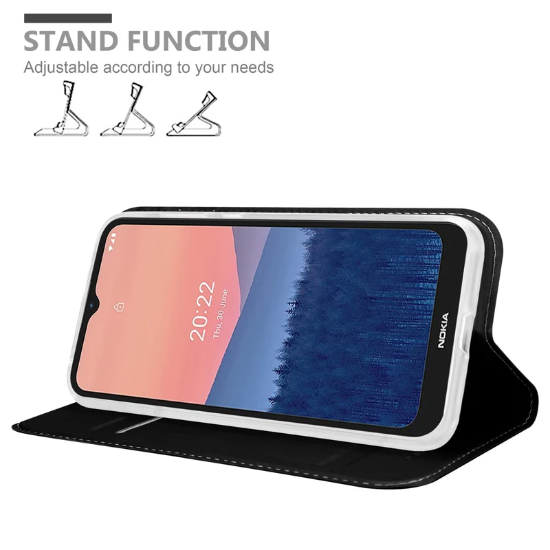Cadorabo Hülle kompatibel mit Nokia C21 Schutzhülle mit Magnetverschluss, Standfunktion und Kartenfach