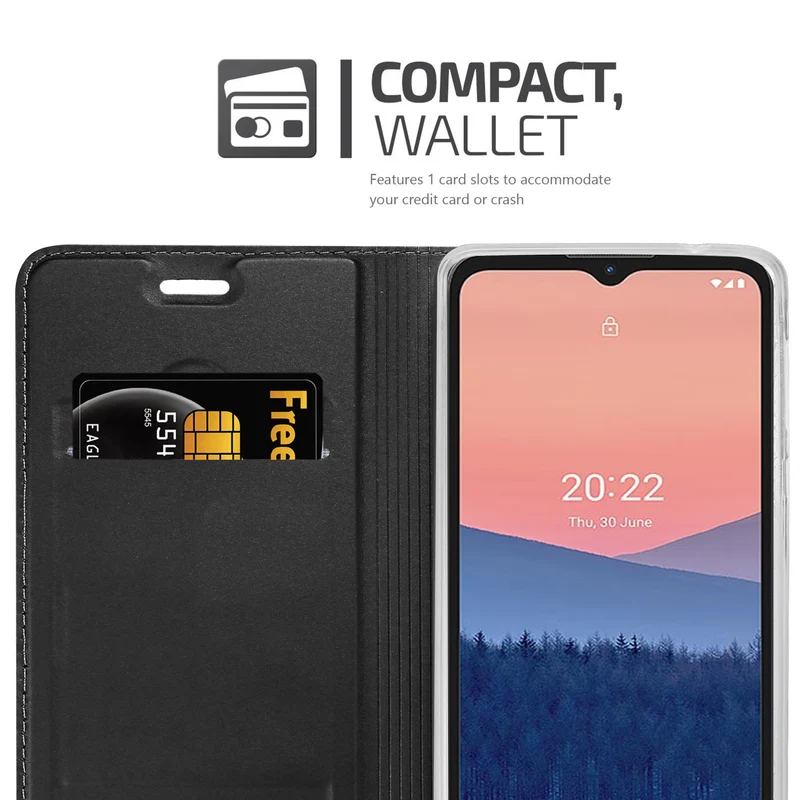 Cadorabo Hülle kompatibel mit Nokia C21 Schutzhülle mit Magnetverschluss, Standfunktion und Kartenfach