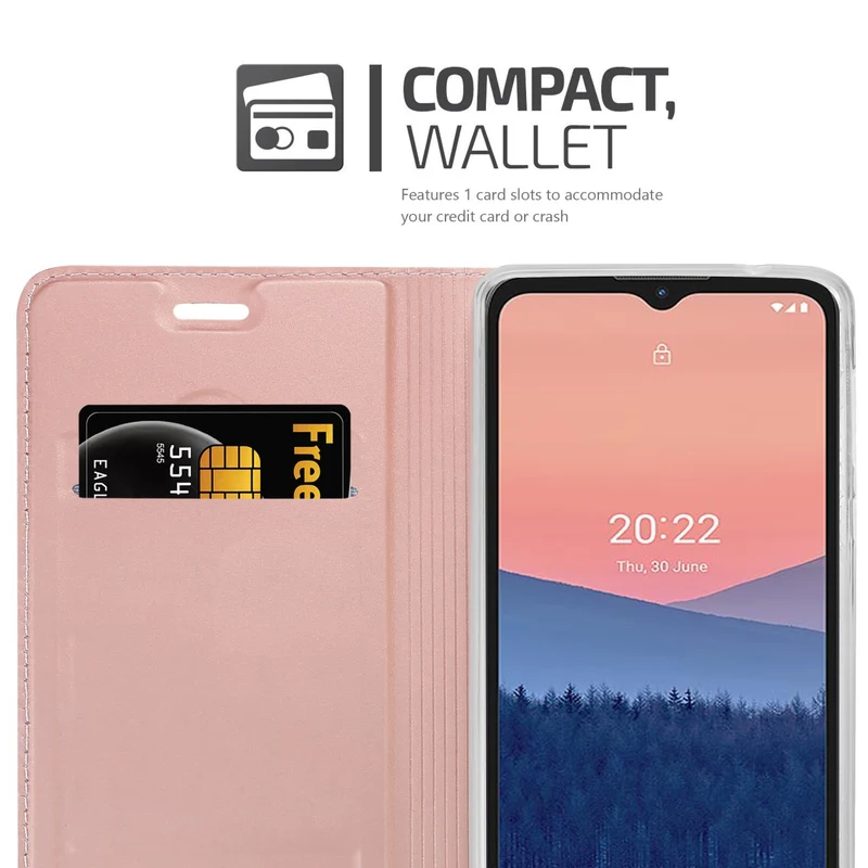Cadorabo Hülle kompatibel mit Nokia C21 Schutzhülle mit Magnetverschluss, Standfunktion und Kartenfach