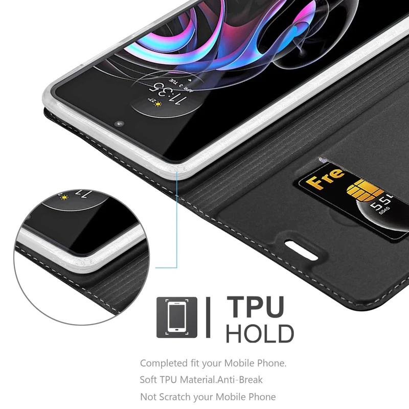 Cadorabo Hülle kompatibel mit Motorola EDGE 20 PRO / EDGE S PRO Schutzhülle mit Magnetverschluss, Standfunktion und Kartenfach