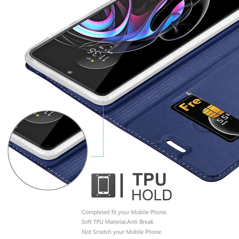 Cadorabo Hülle kompatibel mit Motorola EDGE 20 PRO / EDGE S PRO Schutzhülle mit Magnetverschluss, Standfunktion und Kartenfach