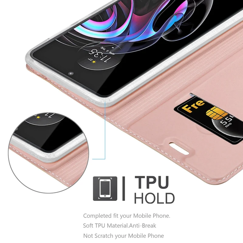 Cadorabo Hülle kompatibel mit Motorola EDGE 20 PRO / EDGE S PRO Schutzhülle mit Magnetverschluss, Standfunktion und Kartenfach