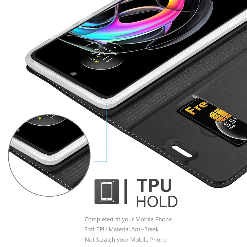 Cadorabo Hülle kompatibel mit Motorola EDGE 20 LITE / FUSION Schutzhülle mit Magnetverschluss, Standfunktion und Kartenfach