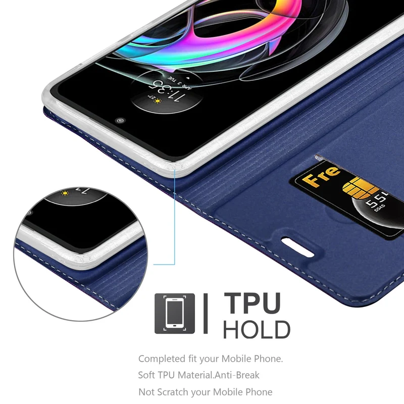 Cadorabo Hülle kompatibel mit Motorola EDGE 20 LITE / FUSION Schutzhülle mit Magnetverschluss, Standfunktion und Kartenfach
