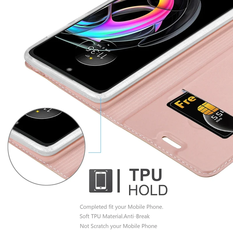 Cadorabo Hülle kompatibel mit Motorola EDGE 20 LITE / FUSION Schutzhülle mit Magnetverschluss, Standfunktion und Kartenfach