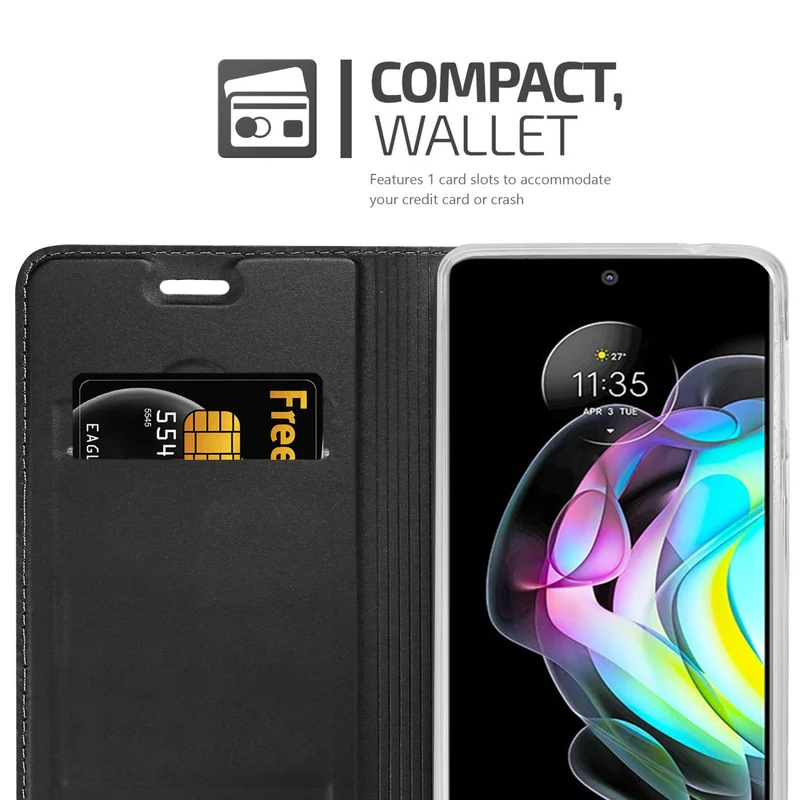 Cadorabo Hülle kompatibel mit Motorola EDGE 20 Schutzhülle mit Magnetverschluss, Standfunktion und Kartenfach