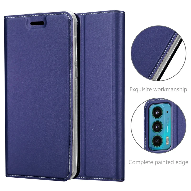 Cadorabo Hülle kompatibel mit Motorola EDGE 20 Schutzhülle mit Magnetverschluss, Standfunktion und Kartenfach