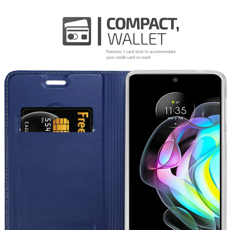 Cadorabo Hülle kompatibel mit Motorola EDGE 20 Schutzhülle mit Magnetverschluss, Standfunktion und Kartenfach