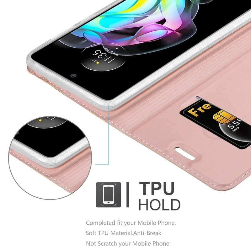 Cadorabo Hülle kompatibel mit Motorola EDGE 20 Schutzhülle mit Magnetverschluss, Standfunktion und Kartenfach