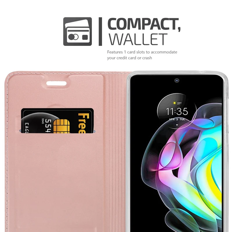 Cadorabo Hülle kompatibel mit Motorola EDGE 20 Schutzhülle mit Magnetverschluss, Standfunktion und Kartenfach