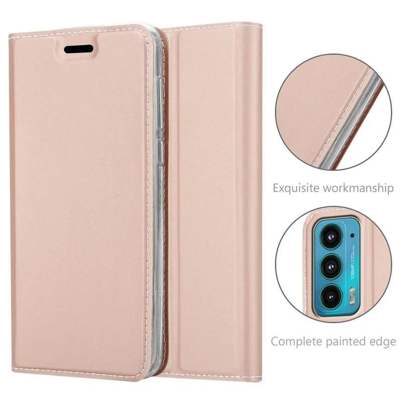 Cadorabo Hülle kompatibel mit Motorola EDGE 20 Schutzhülle mit Magnetverschluss, Standfunktion und Kartenfach