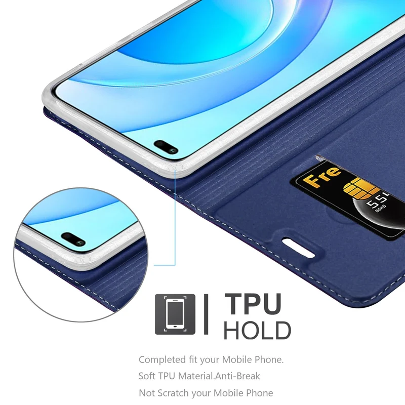 Cadorabo Hülle kompatibel mit Honor 50 LITE Schutzhülle mit Magnetverschluss, Standfunktion und Kartenfach