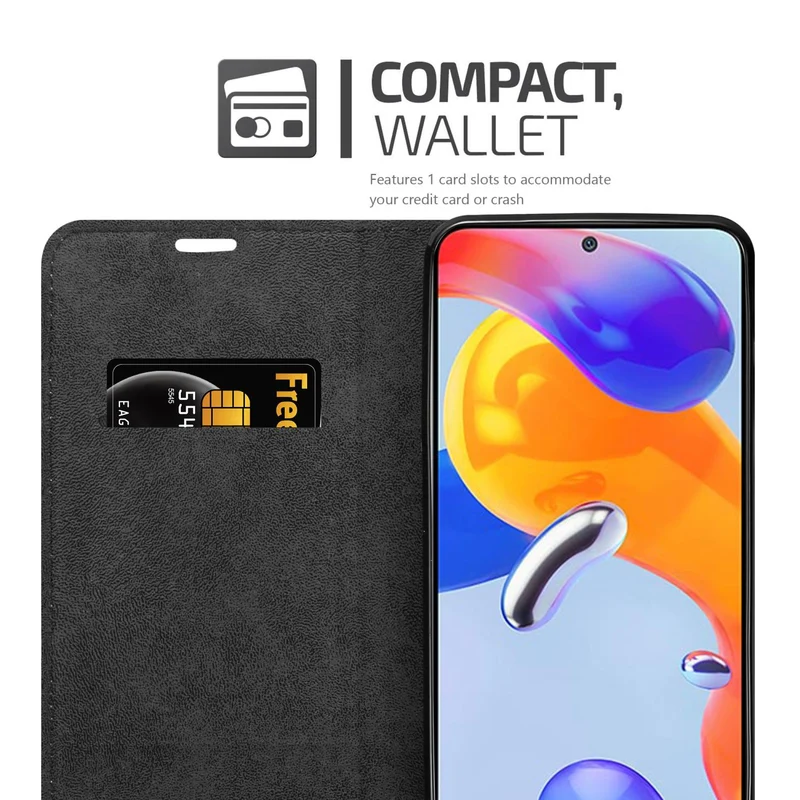 Cadorabo Hülle kompatibel mit Xiaomi RedMi NOTE 11 PRO 4G / 5G Schutzhülle mit Magnetverschluss, Standfunktion und Kartenfach