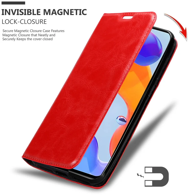 Cadorabo Hülle kompatibel mit Xiaomi RedMi NOTE 11 PRO 4G / 5G Schutzhülle mit Magnetverschluss, Standfunktion und Kartenfach
