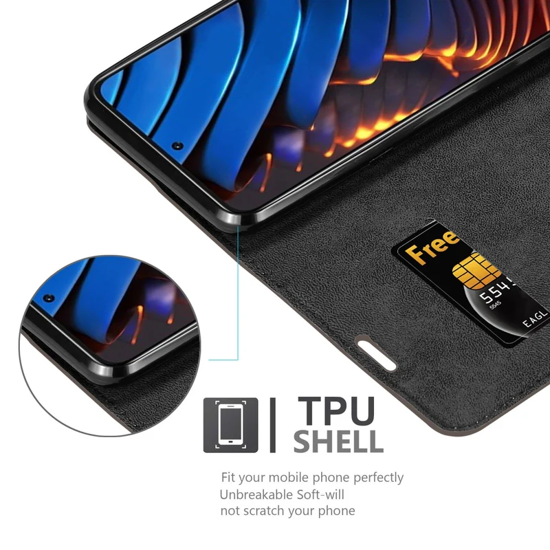Cadorabo Hülle kompatibel mit Xiaomi POCO X3 GT Schutzhülle mit Magnetverschluss, Standfunktion und Kartenfach