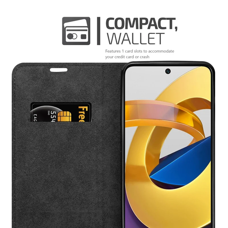 Cadorabo Hülle kompatibel mit Xiaomi POCO M4 PRO 5G Schutzhülle mit Magnetverschluss, Standfunktion und Kartenfach