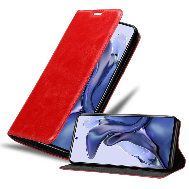 Cadorabo Hülle kompatibel mit Xiaomi 11T / 11T PRO Schutzhülle mit Magnetverschluss, Standfunktion und Kartenfach
