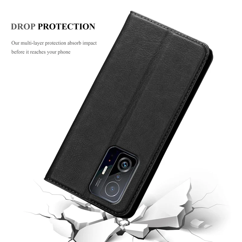 Cadorabo Hülle kompatibel mit Xiaomi 11T / 11T PRO Schutzhülle mit Magnetverschluss, Standfunktion und Kartenfach