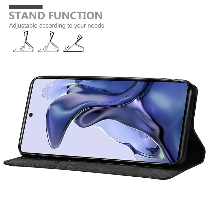 Cadorabo Hülle kompatibel mit Xiaomi 11T / 11T PRO Schutzhülle mit Magnetverschluss, Standfunktion und Kartenfach