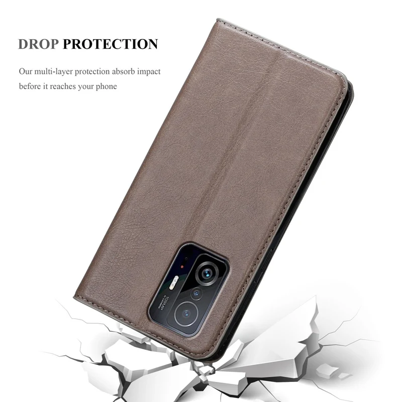 Cadorabo Hülle kompatibel mit Xiaomi 11T / 11T PRO Schutzhülle mit Magnetverschluss, Standfunktion und Kartenfach