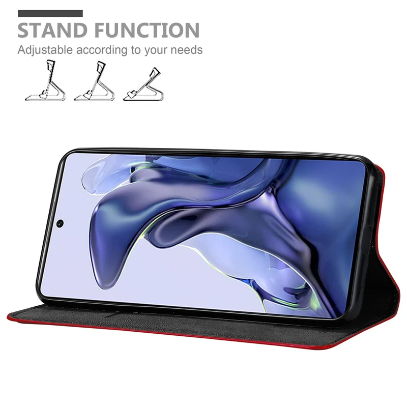 Cadorabo Hülle kompatibel mit Xiaomi 11T / 11T PRO Schutzhülle mit Magnetverschluss, Standfunktion und Kartenfach