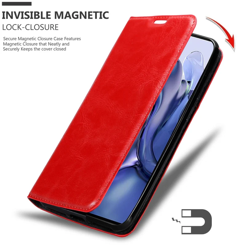 Cadorabo Hülle kompatibel mit Xiaomi 11T / 11T PRO Schutzhülle mit Magnetverschluss, Standfunktion und Kartenfach