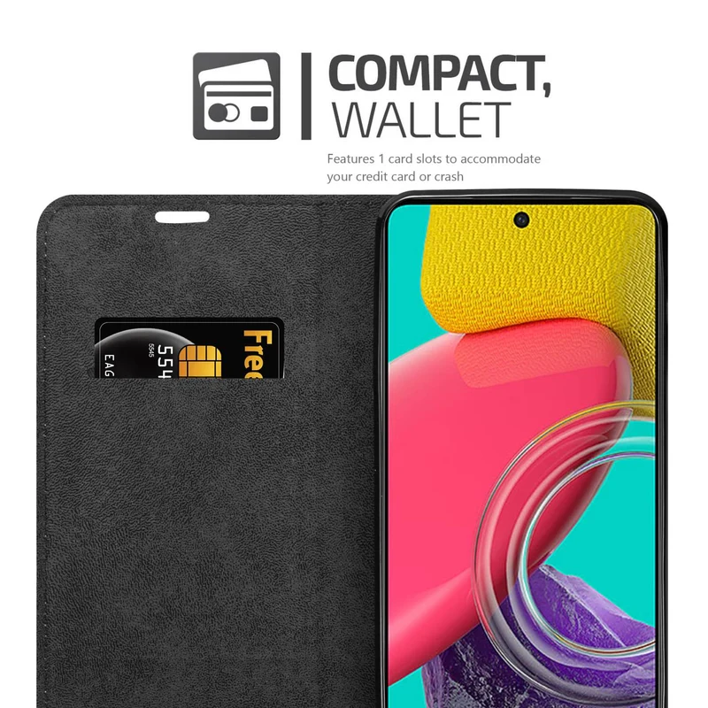 Cadorabo Hülle kompatibel mit Samsung Galaxy M53 5G Schutzhülle mit Magnetverschluss, Standfunktion und Kartenfach