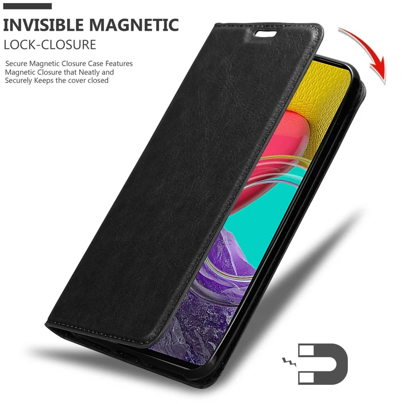 Cadorabo Hülle kompatibel mit Samsung Galaxy M53 5G Schutzhülle mit Magnetverschluss, Standfunktion und Kartenfach