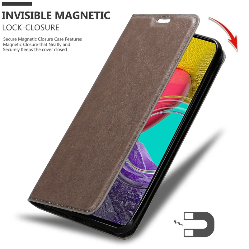 Cadorabo Hülle kompatibel mit Samsung Galaxy M53 5G Schutzhülle mit Magnetverschluss, Standfunktion und Kartenfach