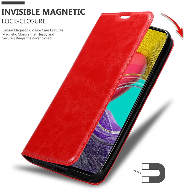 Cadorabo Hülle kompatibel mit Samsung Galaxy M53 5G Schutzhülle mit Magnetverschluss, Standfunktion und Kartenfach