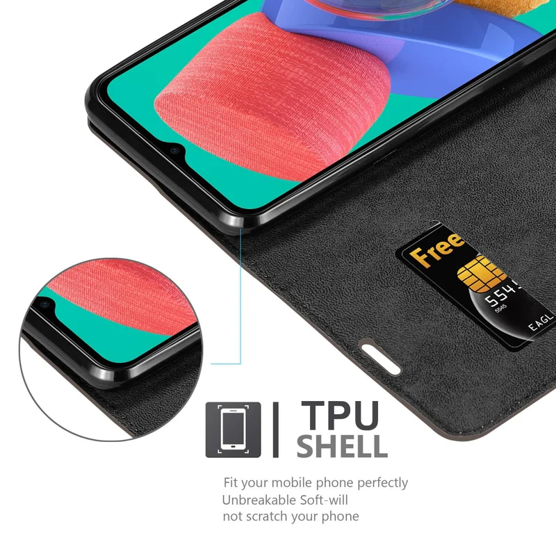 Cadorabo Hülle kompatibel mit Samsung Galaxy M33 5G Schutzhülle mit Magnetverschluss, Standfunktion und Kartenfach