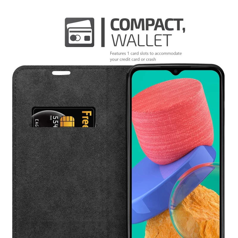 Cadorabo Hülle kompatibel mit Samsung Galaxy M33 5G Schutzhülle mit Magnetverschluss, Standfunktion und Kartenfach