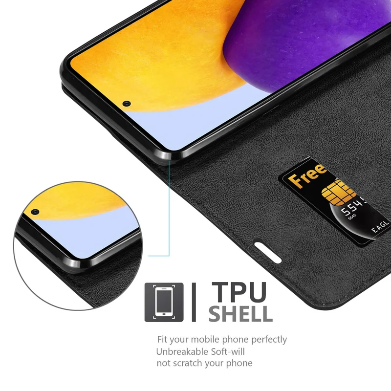 Cadorabo Hülle kompatibel mit Samsung Galaxy A73 5G Schutzhülle mit Magnetverschluss, Standfunktion und Kartenfach