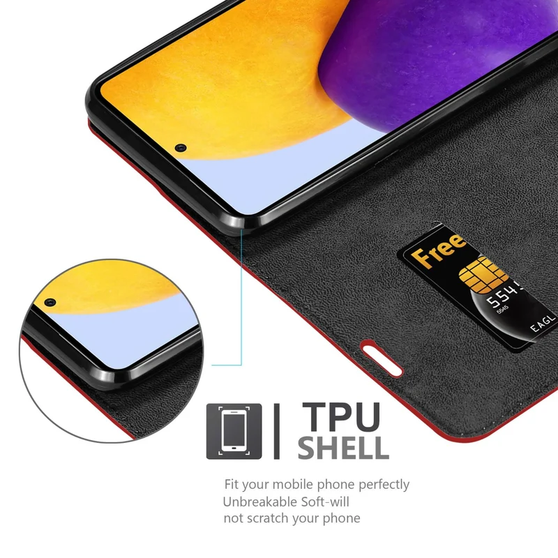 Cadorabo Hülle kompatibel mit Samsung Galaxy A73 5G Schutzhülle mit Magnetverschluss, Standfunktion und Kartenfach