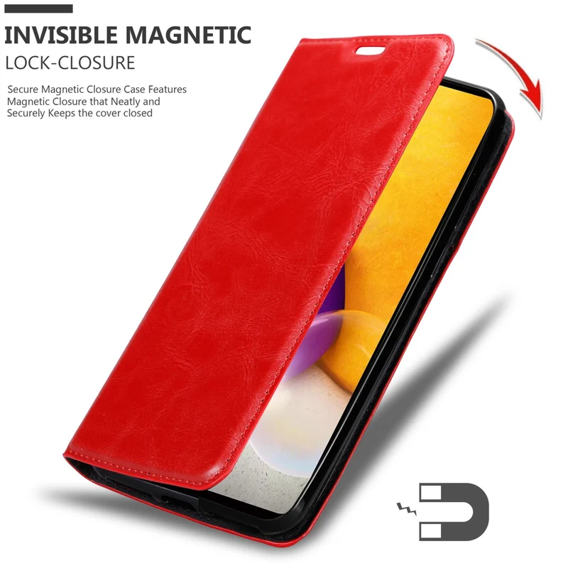 Cadorabo Hülle kompatibel mit Samsung Galaxy A73 5G Schutzhülle mit Magnetverschluss, Standfunktion und Kartenfach