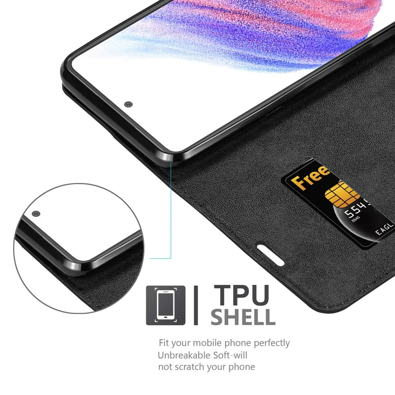 Cadorabo Hülle kompatibel mit Samsung Galaxy A53 5G Schutzhülle mit Magnetverschluss, Standfunktion und Kartenfach