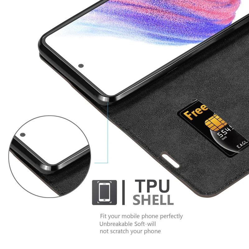 Cadorabo Hülle kompatibel mit Samsung Galaxy A53 5G Schutzhülle mit Magnetverschluss, Standfunktion und Kartenfach